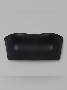 Skims Micro Pleather Swim Bandeau Bikini Top